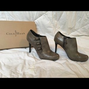 NEW Cole Haan Maria Sharapova Grey Buckle Booties